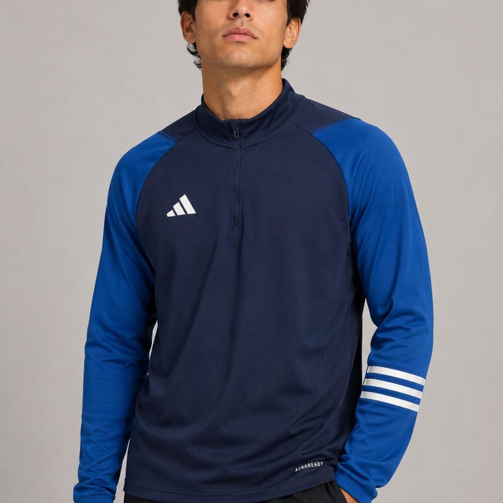Adidas blue aeroready quarter zip